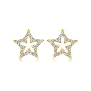 Boucles d'oreilles étoile en Zircon S925, Micro ensemble 3A, boucles d'oreilles exquises en Zircon plaqué or 18 carats, bijoux de fête de mariage, cadeau de saint-valentin SPC
