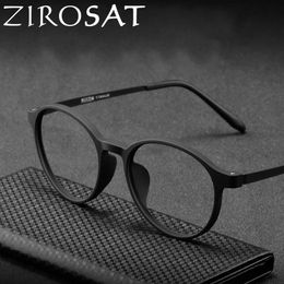 Zirosat 3050 Ultralight Tr90 Myopia Lunettes Retro Round Optical Prescription Eyeglasses Frame Men and Women 240423