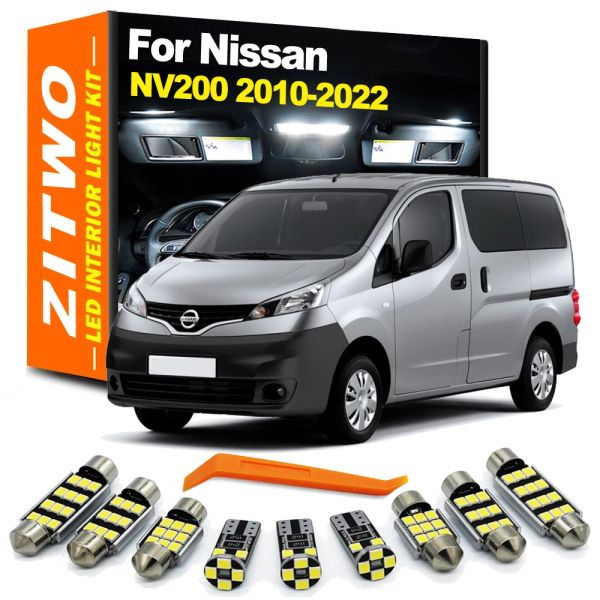 Zitwo 9pcs Canbus LED Interior Dome Light Kit pour Nissan NV200 2011 2012- 2017 2018 2019 2020 2021 2022 Plaque d'immatriculation