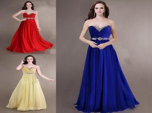 ZJ0011 vestidos de dama de honor sin tirantes de gasa azul real amarillo rojo novias damas de honor damas maxi talla grande 2019 nuevo2244880