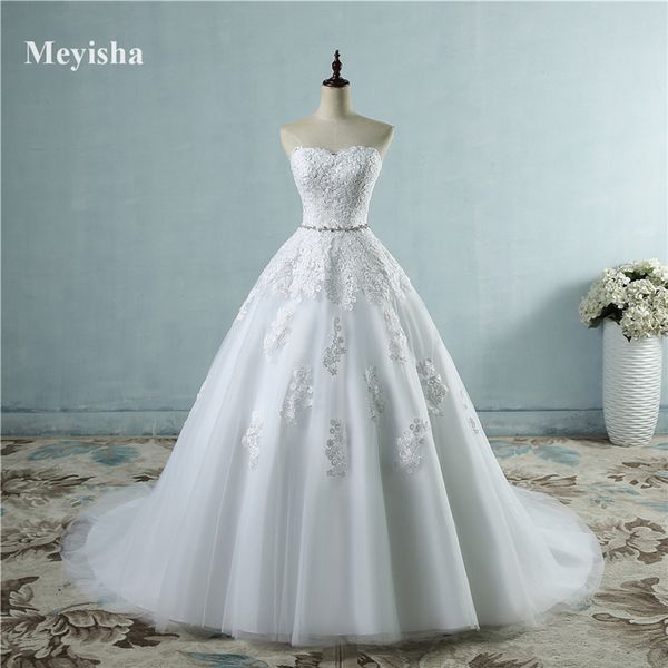 ZJ9032 robe de mariée robes de mariage robe de bal Tulle blanc ivoire formelle chérie grande taille 2-26w