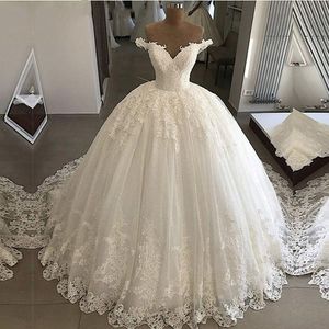 ZJ9159 Vintage 2021 -jurken voor bruidsjurken Ball Jurk Lace Applique trouwjurk plus maat 243y