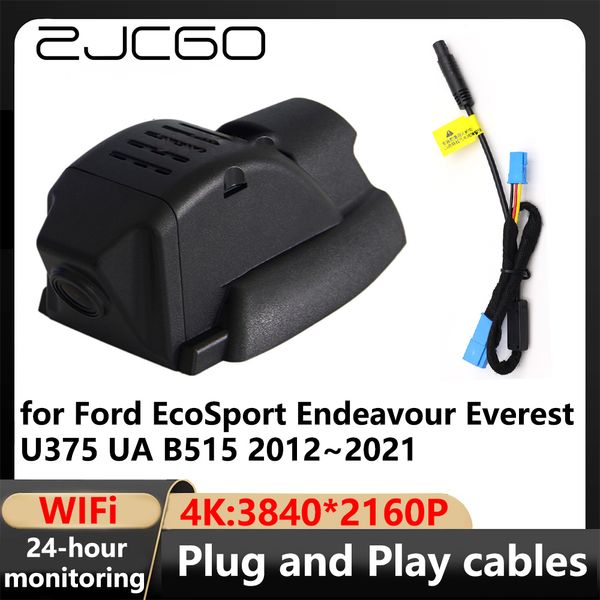 ZJCGO 4K WiFi 3840 * 2160 Car DVR Dash Cam Came Camera Video Enregistreur pour Ford Ecosport Endeavor Everest U375 UA B515 2012 ~ 2021