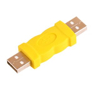 Conector USB ZJT51 Color amarillo Nuevo USB 2.0 Un enchufe macho a un adaptador de enchufe macho Convertidor USB M / M