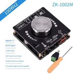 ZK-1002M 100 W + 100 W Bluetooth 5.0 Power Audio Versterker Board Stereo AMP Amplificador Home Theater AUX USB