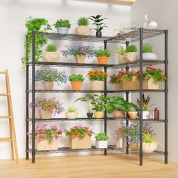 ZK20 58''W Adjustable Storage Shelves 1500LBS NSF Shelving Unit 5 Tier Metal Shelving for Storage Rack Shelves for Storage Heavy Duty Garage Shelf Kitchen Shelving