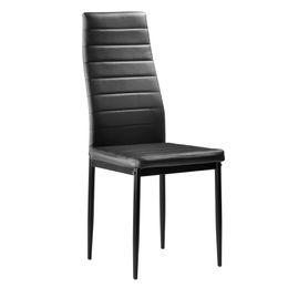 ZK20 6PCS Élégant Texture assemblée Texture High Back Radirage Chaises noires