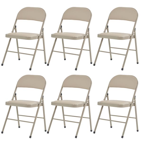 ZK20 6pcs sillas de PVC de hierro plegables elegantes para la exposición de la convención marrón claro