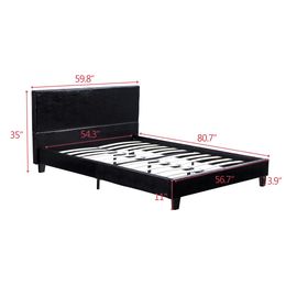 ZK20 (80.7 x 44.88 x 35)" / (205 x 114 x 89)Simple PU Bed Frame Black Twin Without mattress
