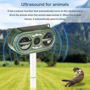 ZK20 Répulsif pour animaux Répulsif pour rats à ultrasons extérieur Répulsif pour chien Répulsif solaire pour oiseaux à LED Flash Charge USB Charge auxiliaire solaire pour pelouse et ferme