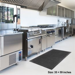 ZK20 Bar Kitchen Industrial Multifuncional Anti-fatiga Drenaje de caucho Hexagonal Mat 150*90cm