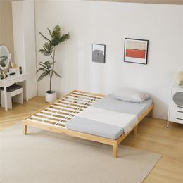ZK20 Basic bedframe massief houten kleur King 206*192*30,5 cm houten bed geen matras.
