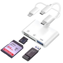 ZK20 Kaartlezer drie-in-één mobiele telefoon tablet-verbinding type-c naar USB SD-kaart TF-kaart multifunctionele kabel