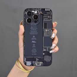 ZK20 pour le boîtier de protection Apple Lens à couverture complète iPhone15 Protection Case de simulation Circuit Circuit Téléphone Téléphone Wrestling iPhone14