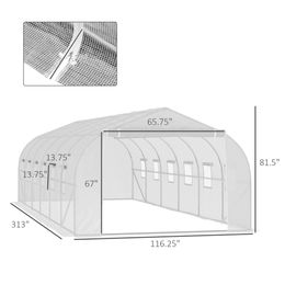 ZK20 Home Plant Clue Shed Greenhouse Shed 26x10x7 Ft