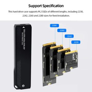 ZK20 M.2 TO TO-C Solid Solid State NVME Protocole Drive du disque dur avec un adaptateur USB de câble 20 Gbit / s ASM2364