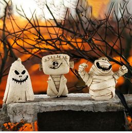 ZK20 Mummy Pumpkin Head Desktop Decoratie Kleine ornamenten Ghost Horror Resin Creatieve Halloween -ornamenten