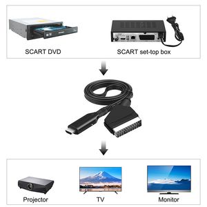 ZK20 SCART to HDMI cable 1 meter long direct connection convenient conversion cable