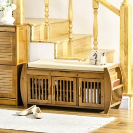 ZK20 Shoe Bench with Storage Cabinets