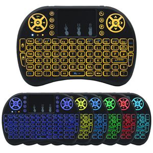 ZK20 Mini clavier sans fil i8 rétro-éclairé télécommande avec batterie au lithium pour Android TV Box PC 2.4G pavé tactile 7 types de lumières peuvent être modifiés