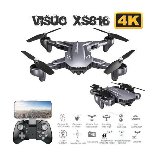 ZK20 XS816 WiFi FPV RC Drone 4k HD Dual Camera 3D Roll Smopt suivi Gesture Gesture Control RC Quadcopter Model