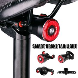 ZK30 Bicycle Q5 Smart Auto Brake Sensing Light IPX6 Waterdichte LED -laadcycling Cycling Taillight Bike Achterlicht Accessoires