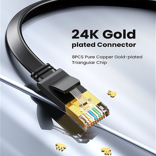 Câble Ethernet ZK20 câble LAN SFTP câble réseau RJ45 rond pour routeur modem câble PC câble réseau catégorie 6e