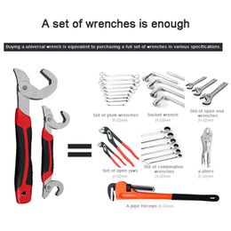 ZK50 Drop Ship Universele Wrench Verstelbare Grip Multifunctionele 2 Stuks Wrench 9-32 Mm Ratelsleutel Hand gereedschap Voorraad In US248U