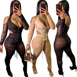 Zkyzwx Sexy Mesh Sheer Tweedelige Set voor Dames Club Verjaardag Outfits Off Shoulder Corset Top Stacked Sweatpants Matching Sets