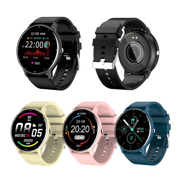 ZL02 Reloj inteligente de lujo con pantalla táctil completa Reloj inteligente para mujer Hombre Damas Relojes deportivos a prueba de agua Pulsera Bluetooth para teléfono iOS Android en caja al por menor
