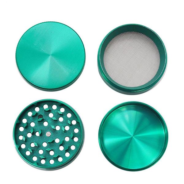 Accessoires pour fumeurs Broyeur d'herbes en alliage de zinc avec plateau de récupération de pollen 63MM 4 pièces Broyeur de presse à tabac en métal à dents tranchantes Manua ZL0447