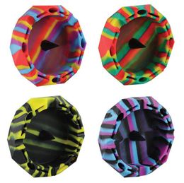 Cendriers colorés en forme de diamant Cendrier incassable en silicone Porte-cendres en caoutchouc résistant à la chaleur Stockage de cendres de cigarettes portable Anti-Sca ZL0464