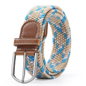 ZLD 60 Kleuren Vrouwelijke Casual Gebreide Pin Gesp Mannen Riem Geweven Canvas Elastische Uitbreidbare Gevlochten Stretch Riemen voor Vrouwen Jeans