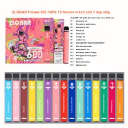 ZLQBAR 600 Rookwolken Wegwerp E-sigaretten 550mAh 2ml 0% 2% 15 smaken Vape