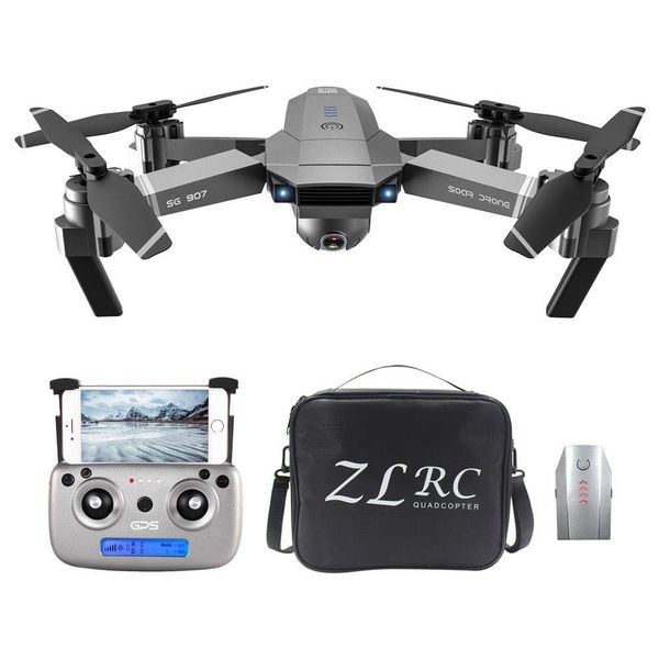 ZLRC SG907 4K 5G WIFI FPV GPS Drone RC pliable avec caméra grand angle réglable à 120 degrés Zoom 50x Positionnement du flux optique RTF - Deux chauves-souris