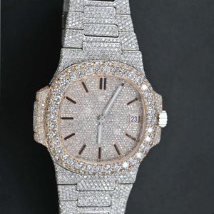 ZLT5 VVS Moissanite Baguette Diamond Icedout Y handgemaakt antiek horloge