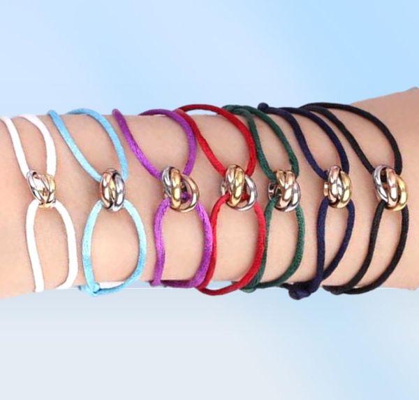 Zlxgirl bracelet en acier inoxydable de haute qualité 3 boucles en métal ruban à lacets chaîne bracelet en soie chaîne fait à la main bracelet H09048254010606