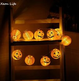 ZMHEGW nouveau 1 ensemble citrouille 10 LED guirlandes lumineuses Halloween décoration lumières blanc chaud Halloween décoration de la maison accessoires