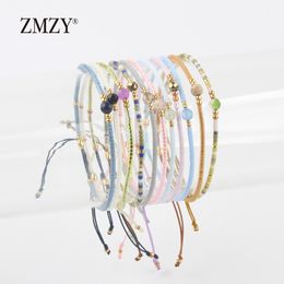 Zmzy miyuki delica zaad kralen dames armbanden vriendschap sieraden mode diy bijoux femme eenvoudige armbanden drop verzending