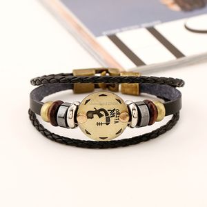 Horoscope signe multicouche en cuir bracelets d'enveloppement bracelet à breloques pour femmes hommes bracelet manchette bijoux de mode Will et Sandy