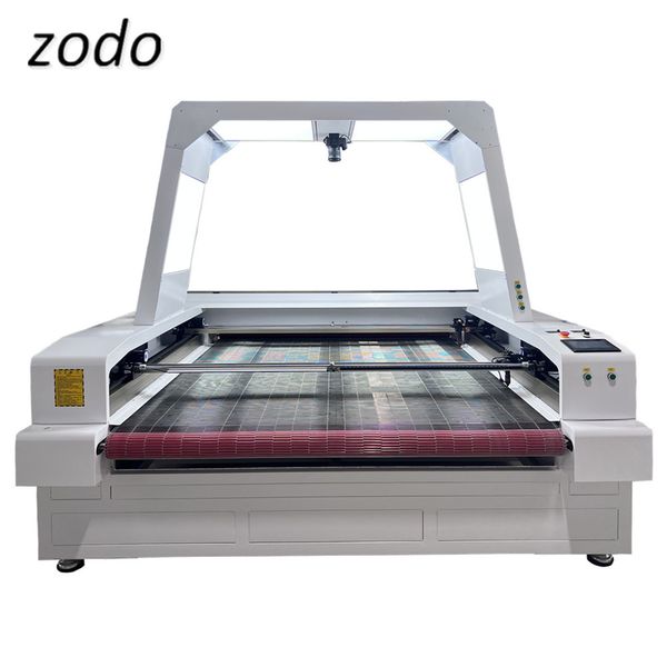 ZODO-1812 1912 Big Scan Field cortadora textil alimentación automática tela Co2 CCD Cámara máquina de corte por láser para ropa deportiva