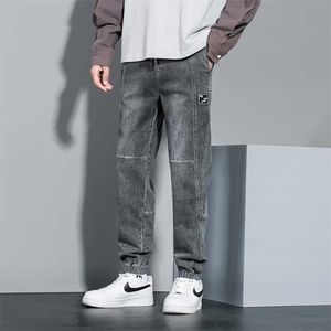 Zoenova Lettre Harem Pantalon Homme Baggy Jeans Automne Hiver Noir Hommes Élastique Casual Oversize Harajuku Kpop Vêtements 211108