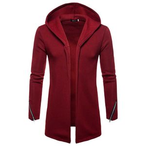 Zogaa herfst en winter heren trui heren lange mouw lange hooded top warme slanke mode windjack casual jas cardi 211011