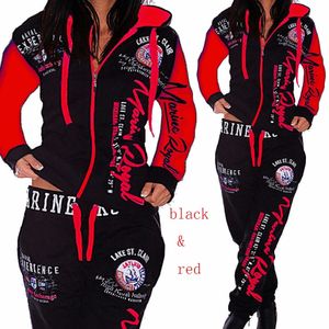 Zogaa merk lente trainingspak twee stuk set vrouwen sweatsuits 2 stuks bijpassende set zweetpad pakken joggers pak sets kleding 201008