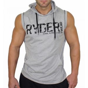 Zogaa Hommes T-shirt À Capuche Sans Manches Muscle Musculation Fraternité Été Sport t-shirts Coton Running Chandail Homme Hoodies 210716