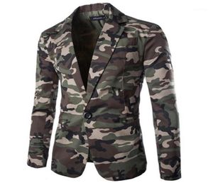 Zogaa Men039S Camouflage Blazer Herfstmerk Camo One Button Blazer Men Slim Fit Turndown Collar Male Suit jas Casual Coats6556769