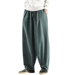 ZOGAA Pantalón de pierna ancha para hombre, pantalones originales de estilo japonés, pantalones tipo farol holgados vintage, pantalones retro de pierna ancha holgados de longitud completa 5457842