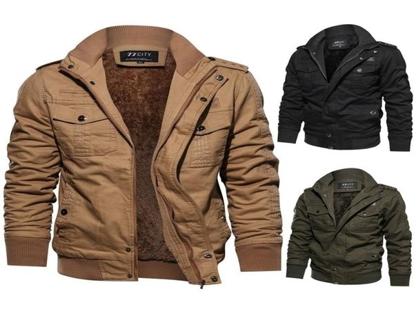 ZOGAA Chaquetas militares de piloto para exteriores cálidas con forro de piel para hombre, abrigos del ejército de la Fuerza Aérea, ropa de calle de algodón para Moto, chaqueta Bomber para hombre 201114134676