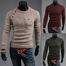 Zogaa Mens Sweaters Casual O-hals Pullover Knitwear met Pocket Kleding Herfst Solid Slanke Pull Homme Cashmere Dunne Trui Tops 211018