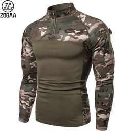 ZOGAA T-shirts athlétiques de camouflage tactique pour hommes 220811